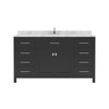 Virtu USA MS-2060-CMRO-ES-NM Caroline 60" Bath Vanity in Espresso with Cultured Marble Quartz Top and Sink