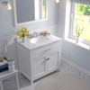 Virtu USA MS-2036-CMRO-WH-NM Caroline 36" Bath Vanity in White with Cultured Marble Quartz Top and Sink