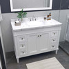 Virtu USA ES-40048-CMRO-WH-001 Tiffany 48" Single Bath Vanity in White with Cultured Marble Quartz Top and Sink