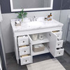 Virtu USA ES-40048-CMRO-WH-001 Tiffany 48" Single Bath Vanity in White with Cultured Marble Quartz Top and Sink
