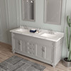 Virtu USA MD-2672-CMSQ-GR-001 Victoria 72" Bath Vanity in Gray with Cultured Marble Quartz Top and Sinks