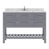 Virtu USA MS-2248-CMRO-GR-NM Caroline Estate 48" Bath Vanity in Gray with Cultured Marble Quartz Top and Sink