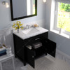 Virtu USA MS-2036-CMSQ-ES-NM Caroline 36" Bath Vanity in Espresso with Cultured Marble Quartz Top and Sink
