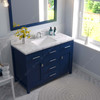Virtu USA MS-2048-CMSQ-FB-002 Caroline 48" Bath Vanity in French Blue with Cultured Marble Quartz Top and Sink