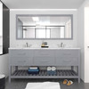 Virtu USA MD-2272-CMRO-GR-010 Caroline Estate 72" Bath Vanity in Gray with Cultured Marble Quartz Top