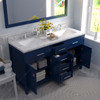 Virtu USA MD-2060-CMSQ-FB-002 Caroline 60" Bath Vanity in French Blue with Cultured Marble Quartz Top