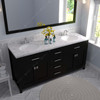 Virtu USA MD-2072-CMRO-ES-NM Caroline 72" Bath Vanity in Espresso with Cultured Marble Quartz Top and Sinks