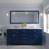 Virtu USA MD-2072-CMRO-FB Caroline 72" Bath Vanity in French Blue with Cultured Marble Quartz Top