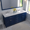 Virtu USA MD-2072-CMRO-FB Caroline 72" Bath Vanity in French Blue with Cultured Marble Quartz Top