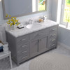 Virtu USA MS-2060-CMRO-CG Caroline 60" Bath Vanity in Cashmere Gray with Cultured Marble Quartz Top