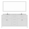 Virtu USA MD-2072-CMSQ-WH-002 Caroline 72" Bath Vanity in White with Cultured Marble Quartz Top and Sinks