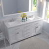 Virtu USA MD-2072-CMSQ-WH-002 Caroline 72" Bath Vanity in White with Cultured Marble Quartz Top and Sinks