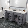 Virtu USA MD-2172-CMRO-GR-NM Caroline Parkway 72" Bath Vanity in Gray with Cultured Marble Quartz Top