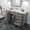 Virtu USA MS-2157L-CMRO-CG-NM Caroline Parkway 57" Bath Vanity in Gray with Cultured Marble Quartz Top