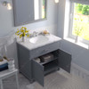 Virtu USA MS-2036-CMRO-GR-001 Caroline 36" Single Bath Vanity in Gray with Cultured Marble Quartz Top and Sink