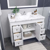 Virtu USA ES-40048-CMSQ-WH-001 Tiffany 48" Single Bath Vanity in White with Cultured Marble Quartz Top and Sink