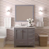 Virtu USA GS-50036-CMSQ-GR Caroline Avenue 36" Bath Vanity in Gray with Cultured Marble Quartz Top and Sink
