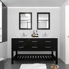 Virtu USA MD-2260-CMSQ-ES-NM Caroline Estate 60" Bath Vanity in Espresso with Cultured Marble Quartz Top