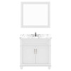 Virtu USA MS-2636-CMRO-WH Victoria 36" Bath Vanity in White with Cultured Marble Quartz Top and Sink