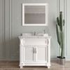 Virtu USA MS-2636-CMRO-WH Victoria 36" Bath Vanity in White with Cultured Marble Quartz Top and Sink