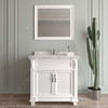 Virtu USA MS-2636-CMRO-WH-001 Victoria 36" Bath Vanity in White with Cultured Marble Quartz Top and Sink