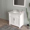 Virtu USA MS-2636-CMRO-WH-001 Victoria 36" Bath Vanity in White with Cultured Marble Quartz Top and Sink