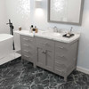 Virtu USA MS-2157R-CMRO-CG-001 Caroline Parkway 57" Bath Vanity in Gray with Cultured Marble Quartz Top