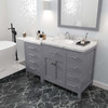 Virtu USA MS-2157R-CMRO-GR-NM Caroline Parkway 57" Bath Vanity in Gray with Cultured Marble Quartz Top