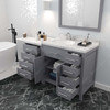 Virtu USA MS-2157R-CMRO-GR-NM Caroline Parkway 57" Bath Vanity in Gray with Cultured Marble Quartz Top