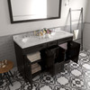 Virtu USA ED-25060-CMRO-ES Talisa 60" Bath Vanity in Espresso with Cultured Marble Quartz Top and Sinks