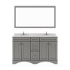 Virtu USA ED-25060-CMRO-GR-002 Talisa 60" Double Bath Vanity in Gray with Cultured Marble Quartz Top and Sinks