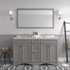 Virtu USA ED-25060-CMRO-GR-002 Talisa 60" Double Bath Vanity in Gray with Cultured Marble Quartz Top and Sinks