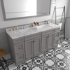 Virtu USA ED-25072-CMSQ-GR-001 Talisa 72" Double Bath Vanity in Gray with Cultured Marble Quartz Top and Sinks