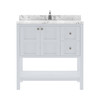 Virtu USA ES-30036-CMSQ-WH-NM Winterfell 36" Bath Vanity in White with Cultured Marble Quartz Top and Sink