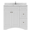 Virtu USA ES-32036-CMSQ-WH-NM Elise 36" Single Bath Vanity in White with Cultured Marble Quartz Top and Sink