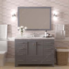 Virtu USA GS-50048-CMSQ-GR Caroline Avenue 48" Bath Vanity in Gray with Cultured Marble Quartz Top and Sink