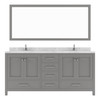 Virtu USA GD-50072-CMRO-CG-001 Caroline Avenue 72" Bath Vanity in Gray with Cultured Marble Quartz Top