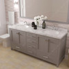 Virtu USA GD-50072-CMRO-CG-001 Caroline Avenue 72" Bath Vanity in Gray with Cultured Marble Quartz Top