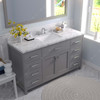 Virtu USA MS-2060-CMSQ-CG-002 Caroline 60" Bath Vanity in Cashmere Gray with Cultured Marble Quartz Top