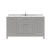 Virtu USA MS-2060-CMSQ-CG-NM Caroline 60" Bath Vanity in Cashmere Gray with Cultured Marble Quartz Top