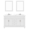 Virtu USA MD-2660-CMRO-WH-002 Victoria 60" Bath Vanity in White with Cultured Marble Quartz Top and Sinks