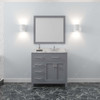 Virtu USA MS-2136L-CMSQ-GR Caroline Parkway 36" Bath Vanity in Gray with Cultured Marble Quartz Top