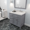 Virtu USA MS-2136L-CMSQ-GR-001 Caroline Parkway 36" Bath Vanity in Gray with Cultured Marble Quartz Top