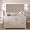 Virtu USA GS-50060-CMRO-WH-001 Caroline Avenue 60" Bath Vanity in White with Cultured Marble Quartz Top