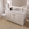 Virtu USA GS-50060-CMRO-WH-002 Caroline Avenue 60" Bath Vanity in White with Cultured Marble Quartz Top