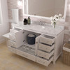Virtu USA GS-50060-CMRO-WH-002 Caroline Avenue 60" Bath Vanity in White with Cultured Marble Quartz Top
