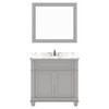 Virtu USA MS-2636-CMSQ-GR Victoria 36" Single Bath Vanity in Gray with Cultured Marble Quartz Top and Sink