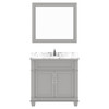 Virtu USA MS-2636-CMSQ-GR-001 Victoria 36" Single Bath Vanity in Gray with Cultured Marble Quartz Top and Sink