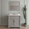 Virtu USA MS-2636-CMSQ-GR-001 Victoria 36" Single Bath Vanity in Gray with Cultured Marble Quartz Top and Sink