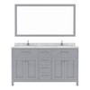 Virtu USA MD-2060-CMRO-GR-002 Caroline 60" Bath Vanity in Gray with Cultured Marble Quartz Top and Sinks